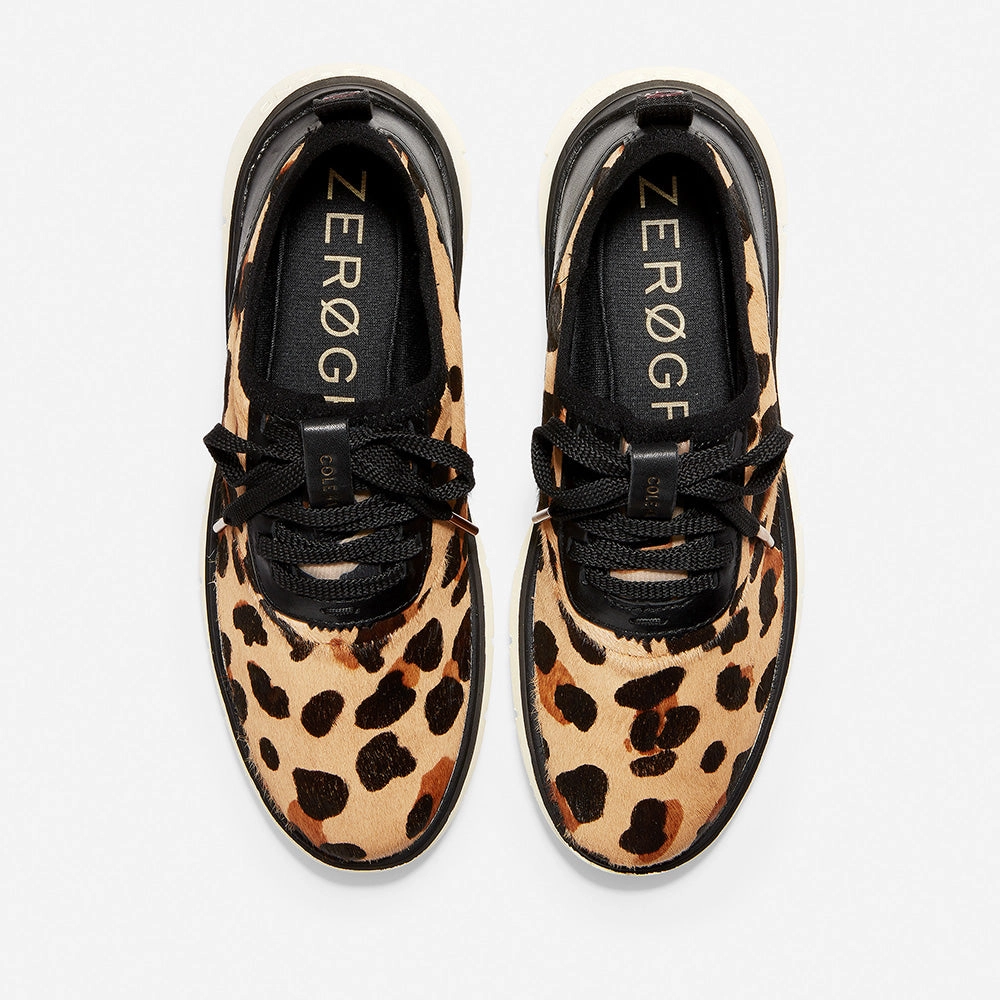 White Leather Casual Shoes Cole Haan Generation ZERGRAND Lace Up Jaguar Haircalf/Black/Gold/Ivory