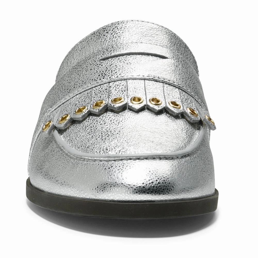 Cole Haan Pinch Stitchlite Slide Silver Cracklesize 8.5 Milanos Casual Shoes