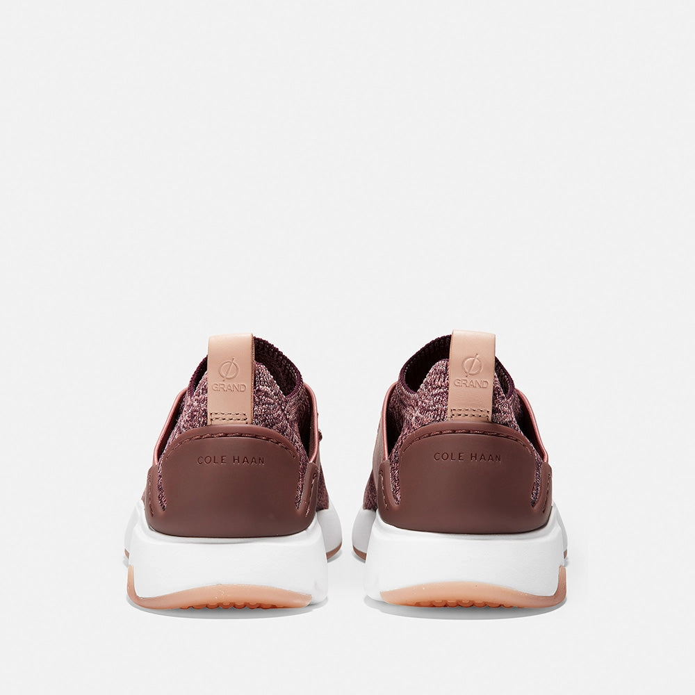 Casual Monk Shoes Cole Haan ZERGRAND All-Day Trainer Stitchlite Winetasting/Marron/Withered Rose/Mahogany Rose Knit/Optic White