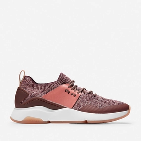 Cole Haan ZERGRAND All-Day Trainer Stitchlite Winetasting/Marron/Withered Rose/Mahogany Rose Knit/Optic White Wally Canvas Casual Shoes