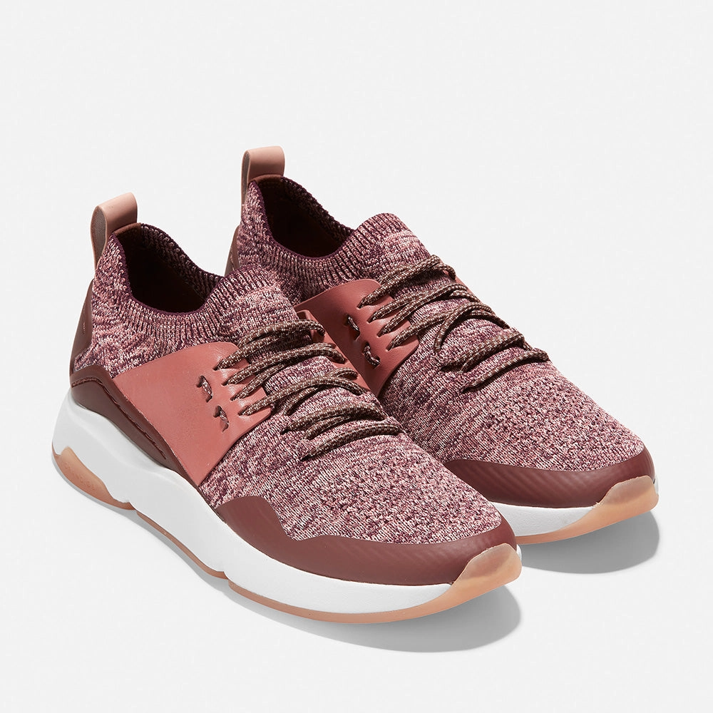 Cole Haan ZERGRAND All-Day Trainer Stitchlite Winetasting/Marron/Withered Rose/Mahogany Rose Knit/Optic White Asic Casual Shoes