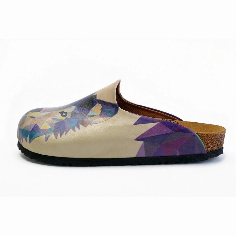 Colorful Wolf Patterned Clogs - CET102 Ballerina Heel Shoes