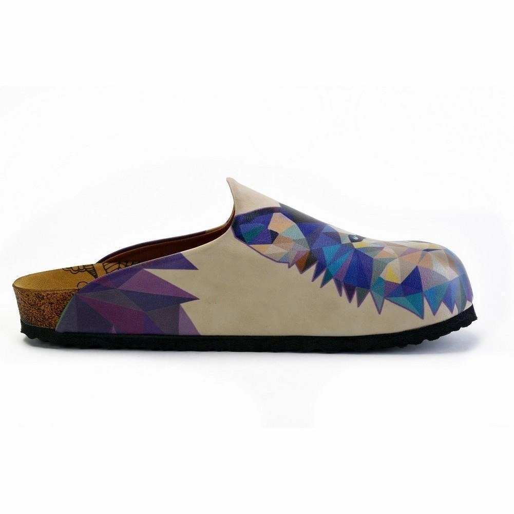 High Heel Butterfly Shoes Colorful Wolf Patterned Clogs - CET102