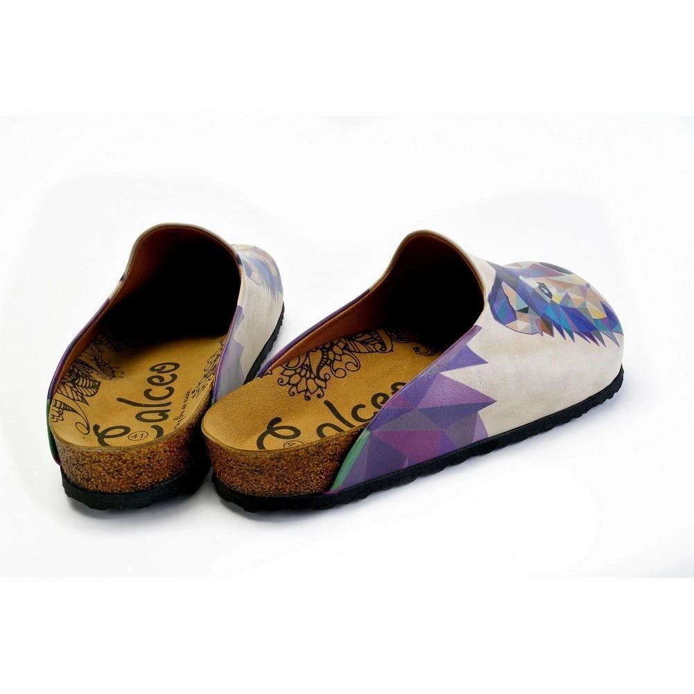 High Heeled Colorful Wolf Patterned Clogs - CET102