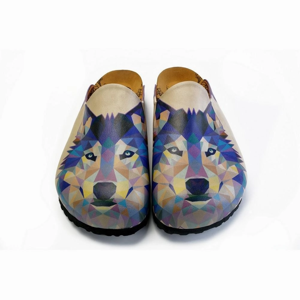 Running In High Heels Colorful Wolf Patterned Clogs - CET102