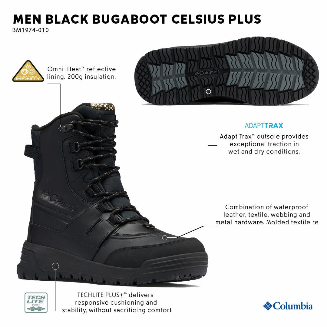 Best Trail Running Columbia Men Black BUGABOOT CELSIUS PLUS