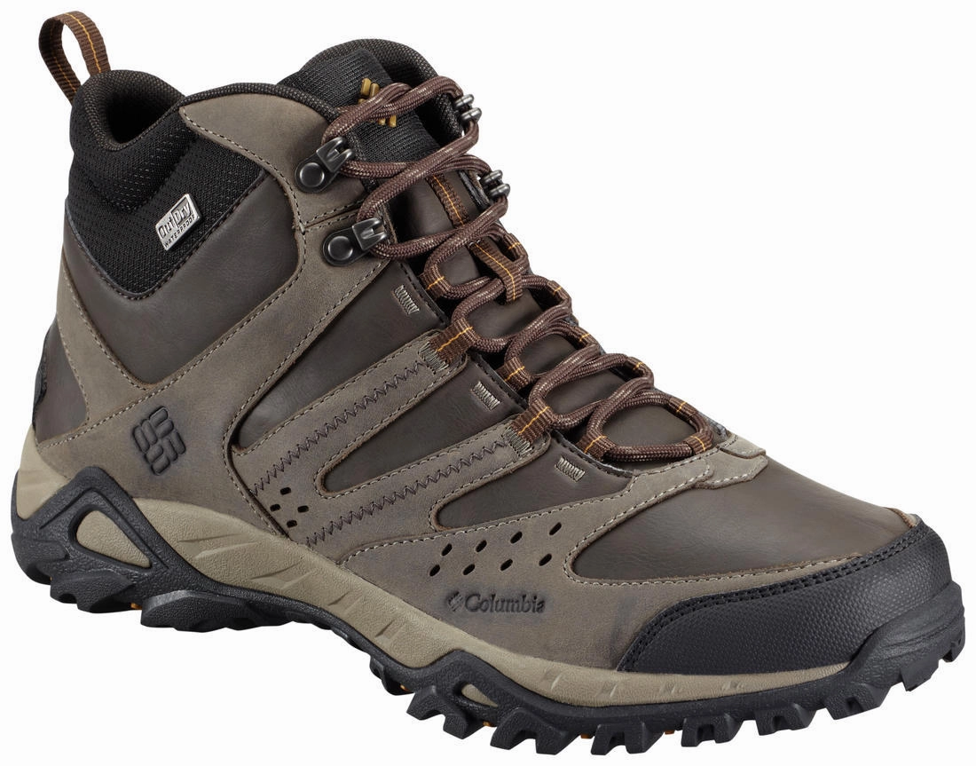 Vegan Winter Hiking Boots Columbia Men Brown PEAKFREAK XCRSN MID LEATHER OUTDRY