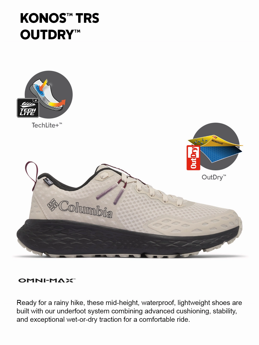 Rent Hiking Boots Reykjavik Columbia Men Off White OmniMax Konos TRS Waterproof Hiking and Trekking Shoes