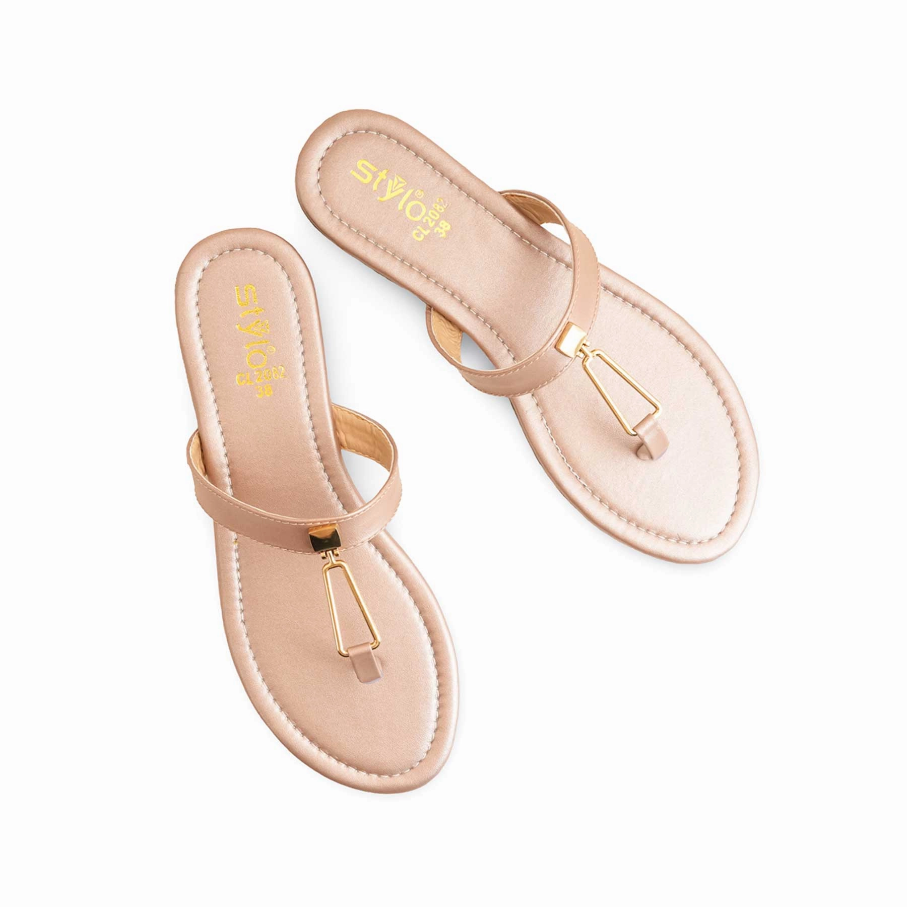 Peach Casual Women Chappal CL2082 Forest Green Flat Shoes