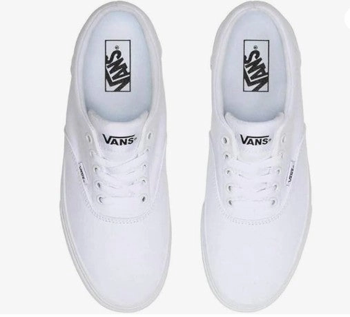 Club C 85 Casual Shoes Vans Doheny Men's Triple White Low-Top Canvas Skate Sneakers