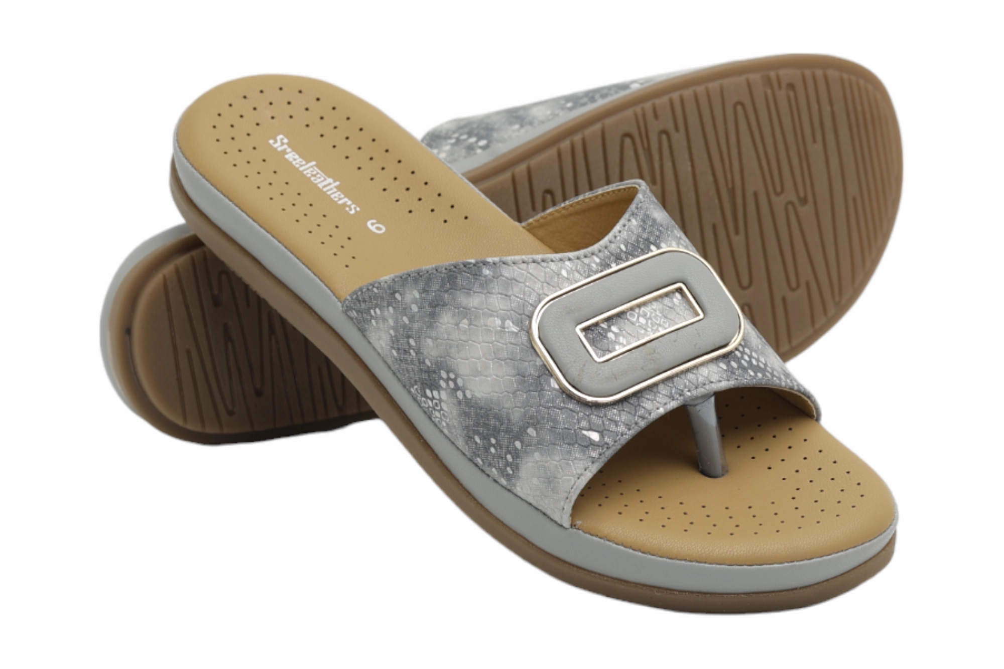 Comfort Ladies Chappal 41026 Natural Flat Shoes