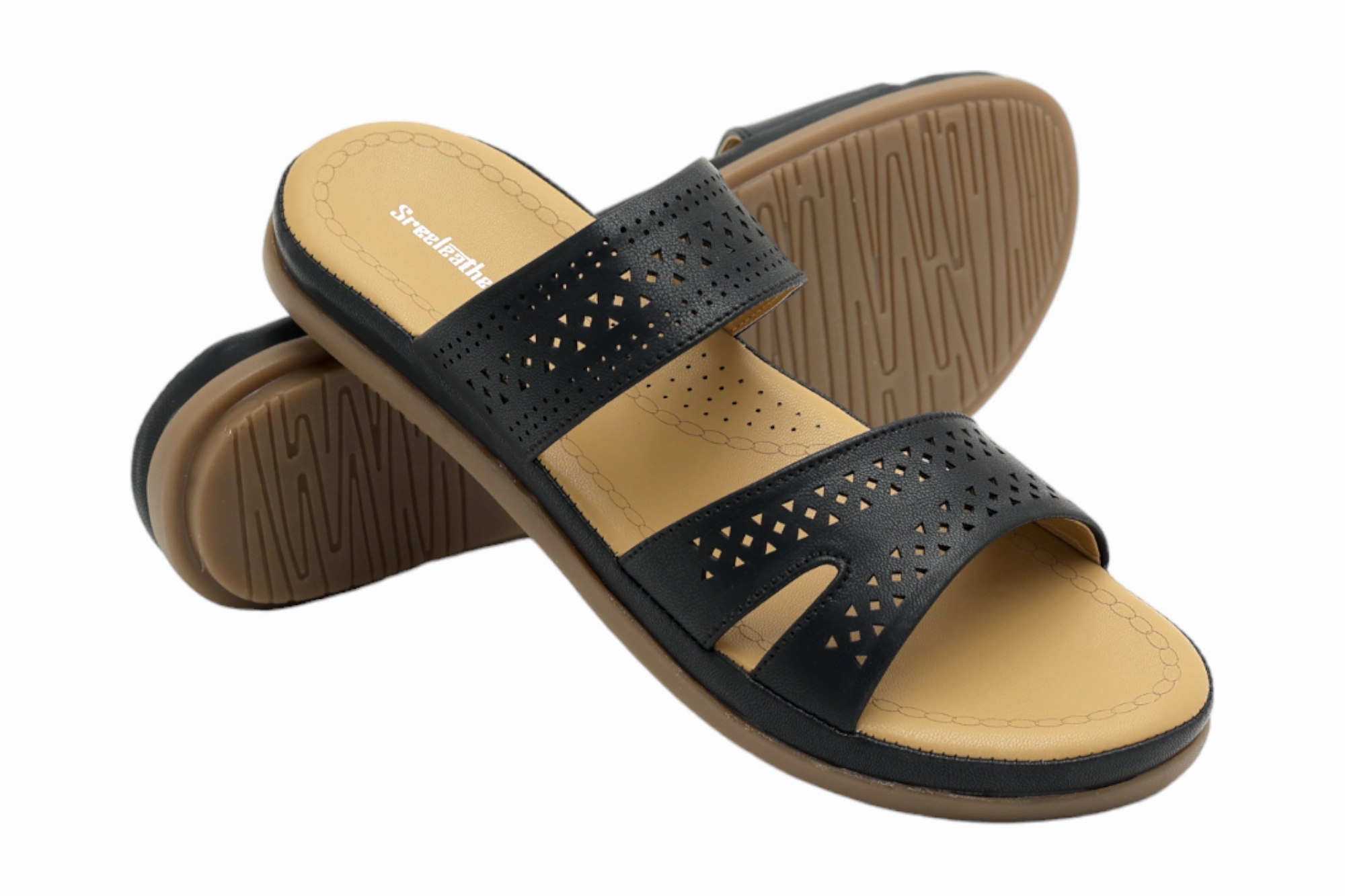 Stiff Flat Pedal Shoes Comfort Ladies Chappal 57739