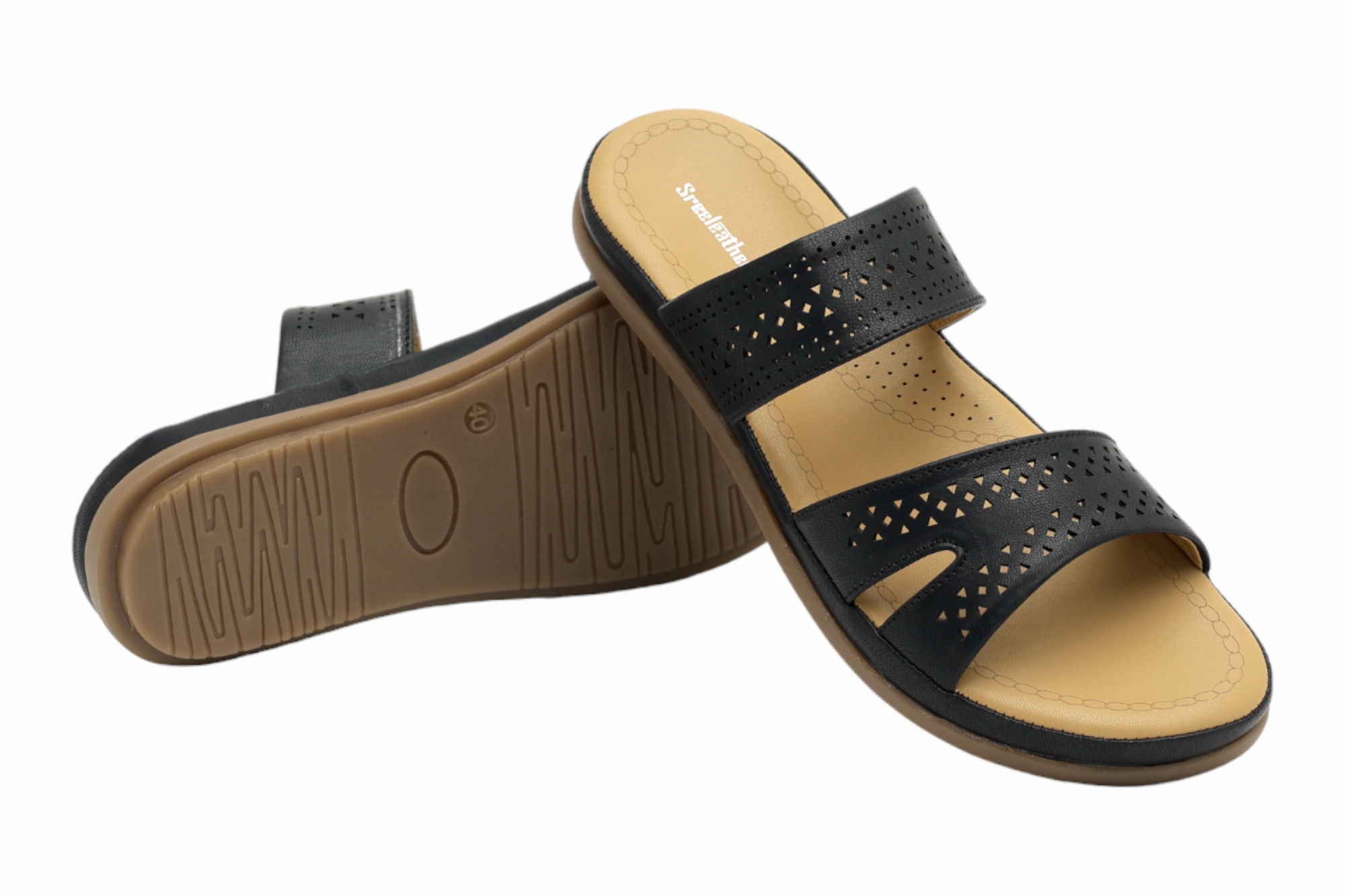 Comfort Ladies Chappal 57739 Leather Sole Flat Shoes