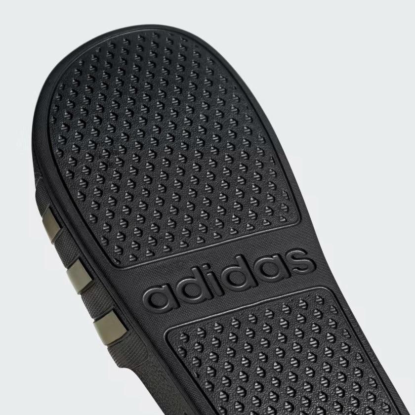 Men's Adidas Adilette Aqua Slides - Black/Gold Slip On Slip Ons Slip On