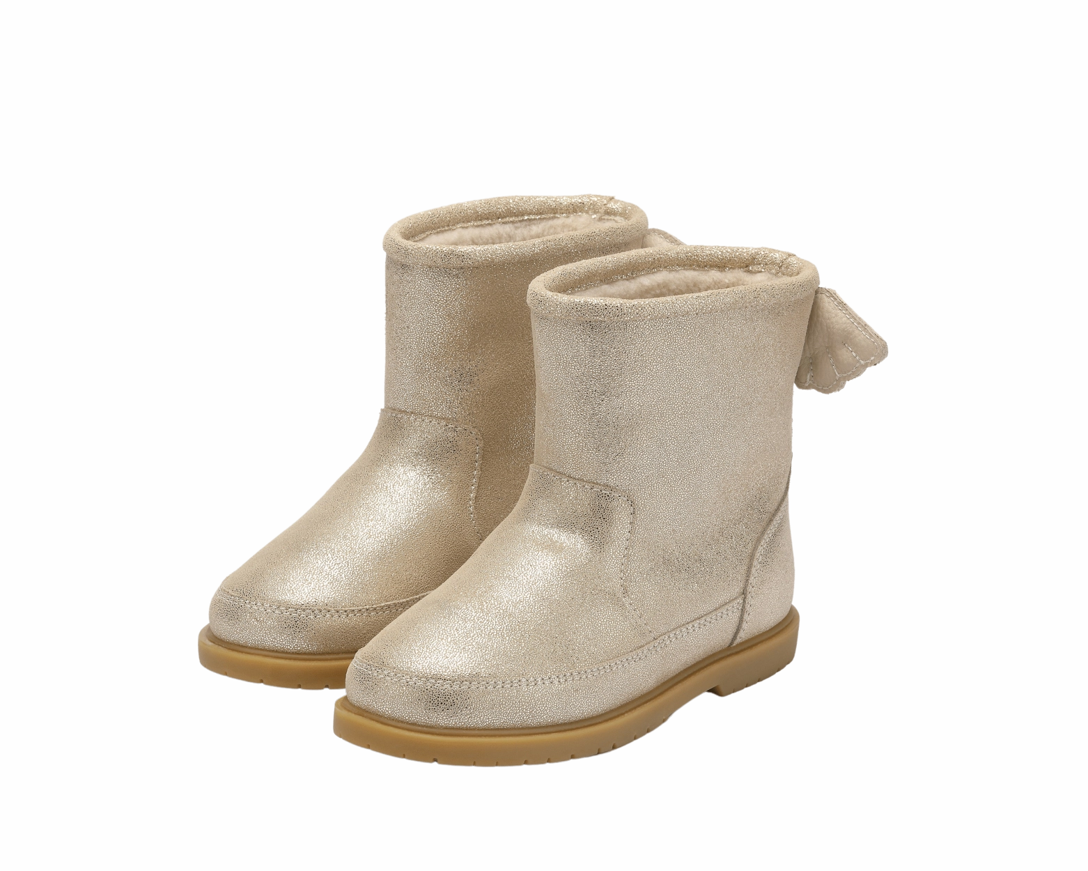 Angela Boots | Wings | Silver Metallic Leather Flat Western Boots