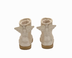 Angela Boots | Wings | Silver Metallic Leather Dr Boots Platform