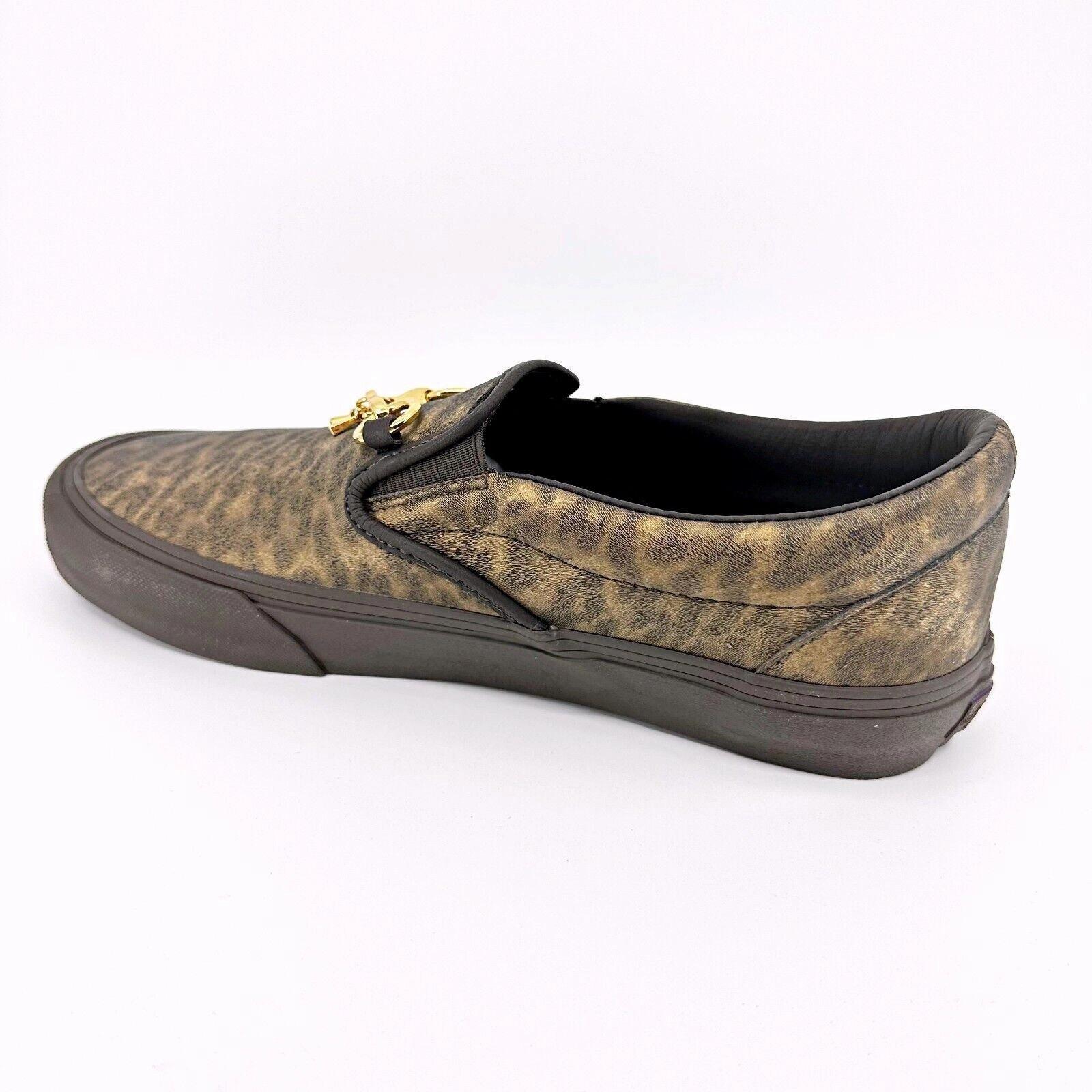 Smart Casual Flat Shoes Vans Vault Classic Slip On V (Needles) Brown Zebra Leopard Mens Casual Shoes