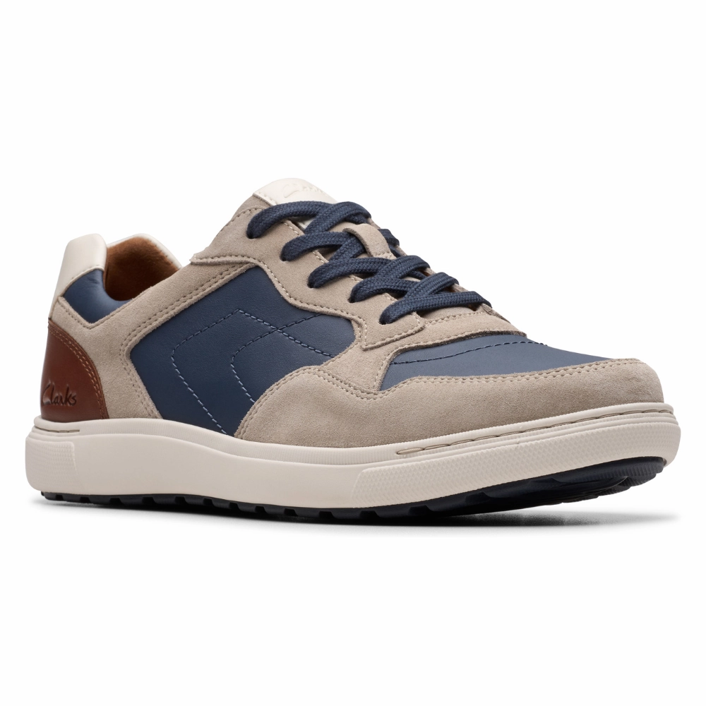 Best Casual Shoes For Walking And Standing All Day Clarks Mapstone Sport Grey Combi Leather Sneaker (Men's)