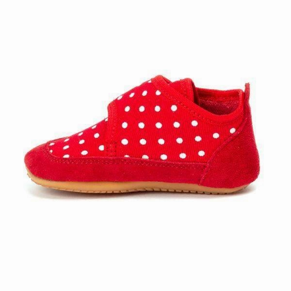 Hangyodon Slippers Froddo Girls Red Polka Baby Toddler First Walking Shoes (Made in Europe)