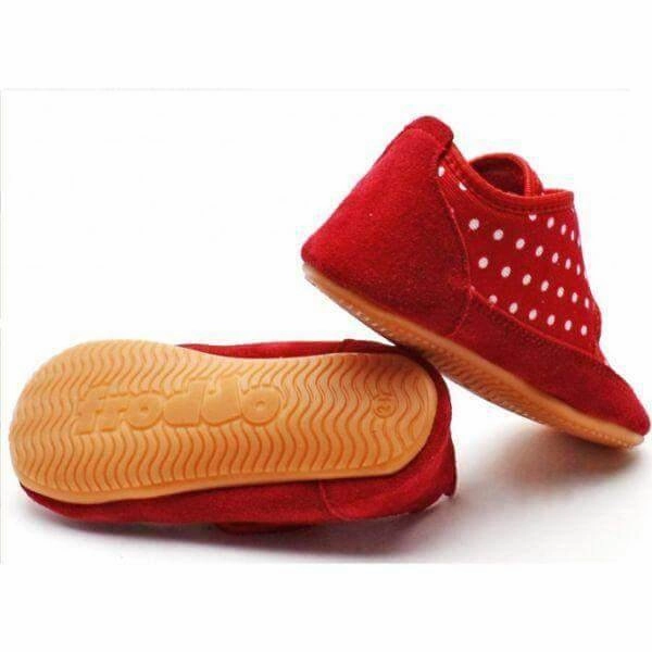 Froddo Girls Red Polka Baby Toddler First Walking Shoes (Made in Europe) Thomas Slippers