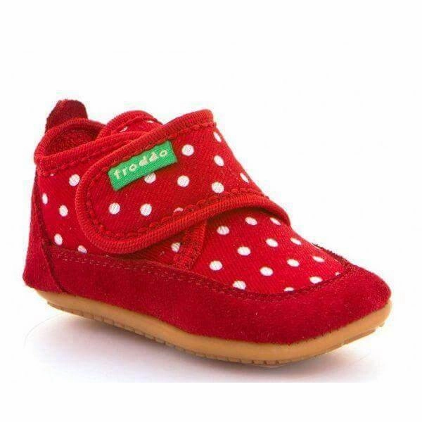 Washable Slippers For Guests Froddo Girls Red Polka Baby Toddler First Walking Shoes (Made in Europe)