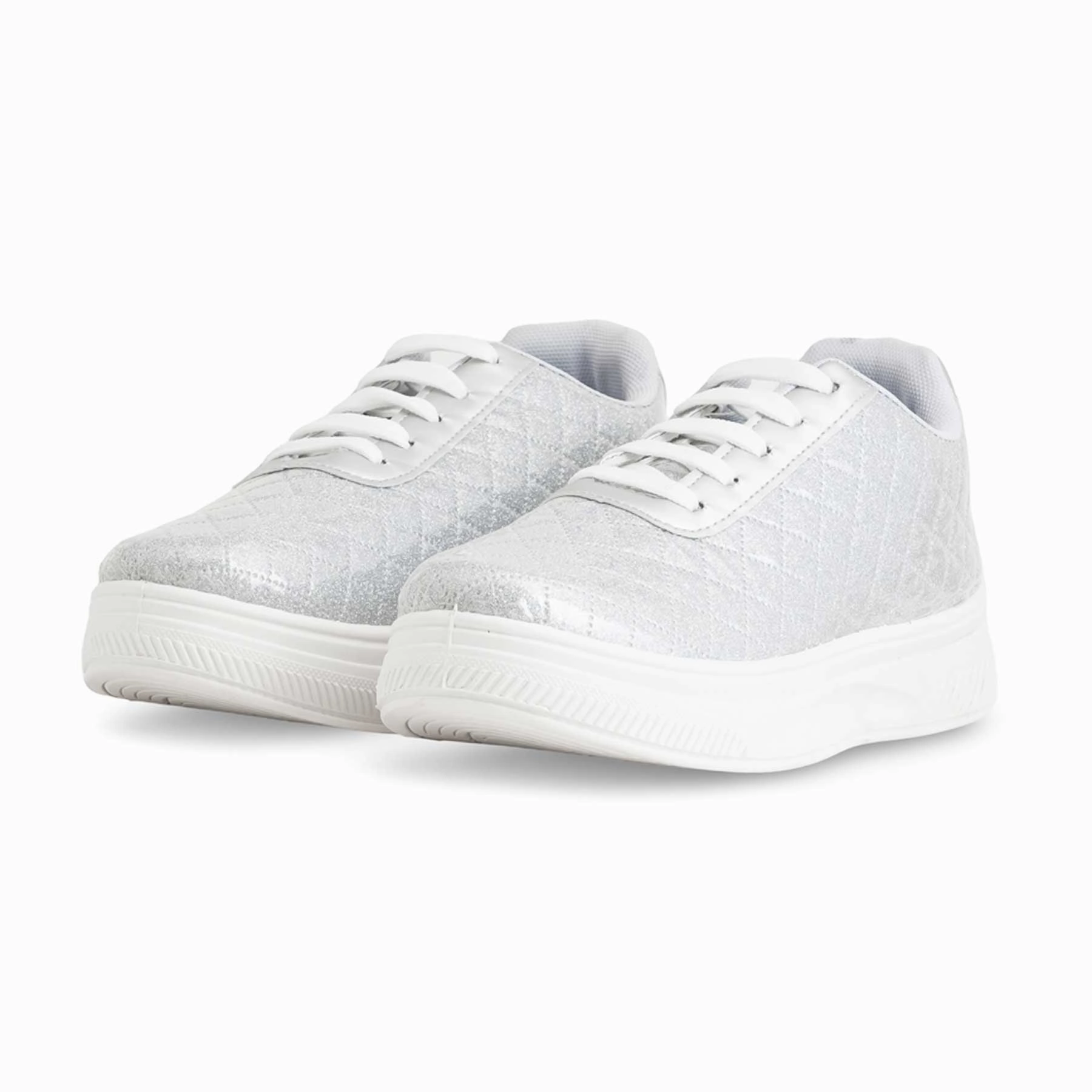 Silver Casual Women Sneaker AT7406 Italian Leather Casual Shoes
