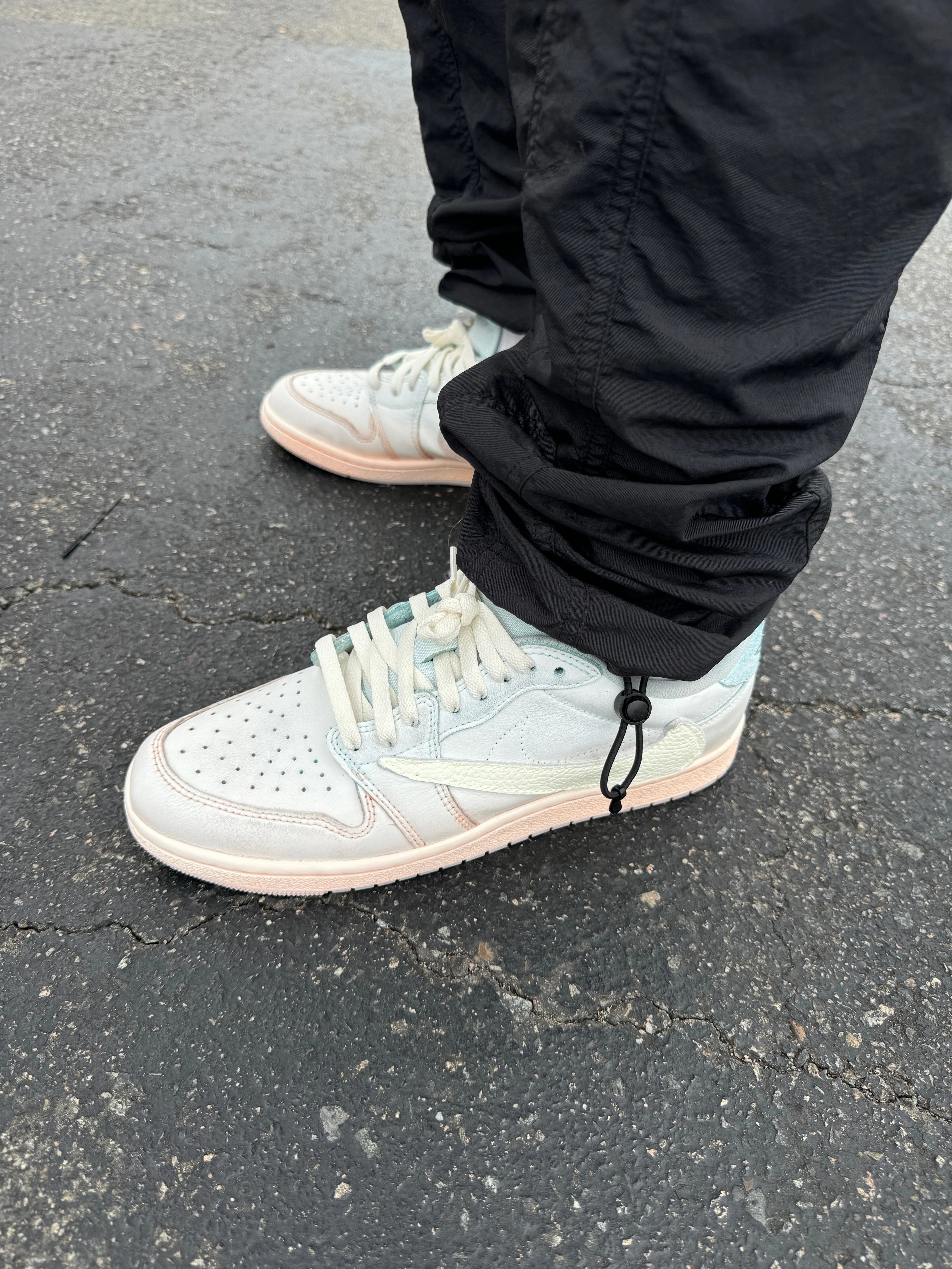 Tennis Nike Shoes Jordan Retro 1 Low Travis Scott Reverse Swoosh Custom Dip Dye