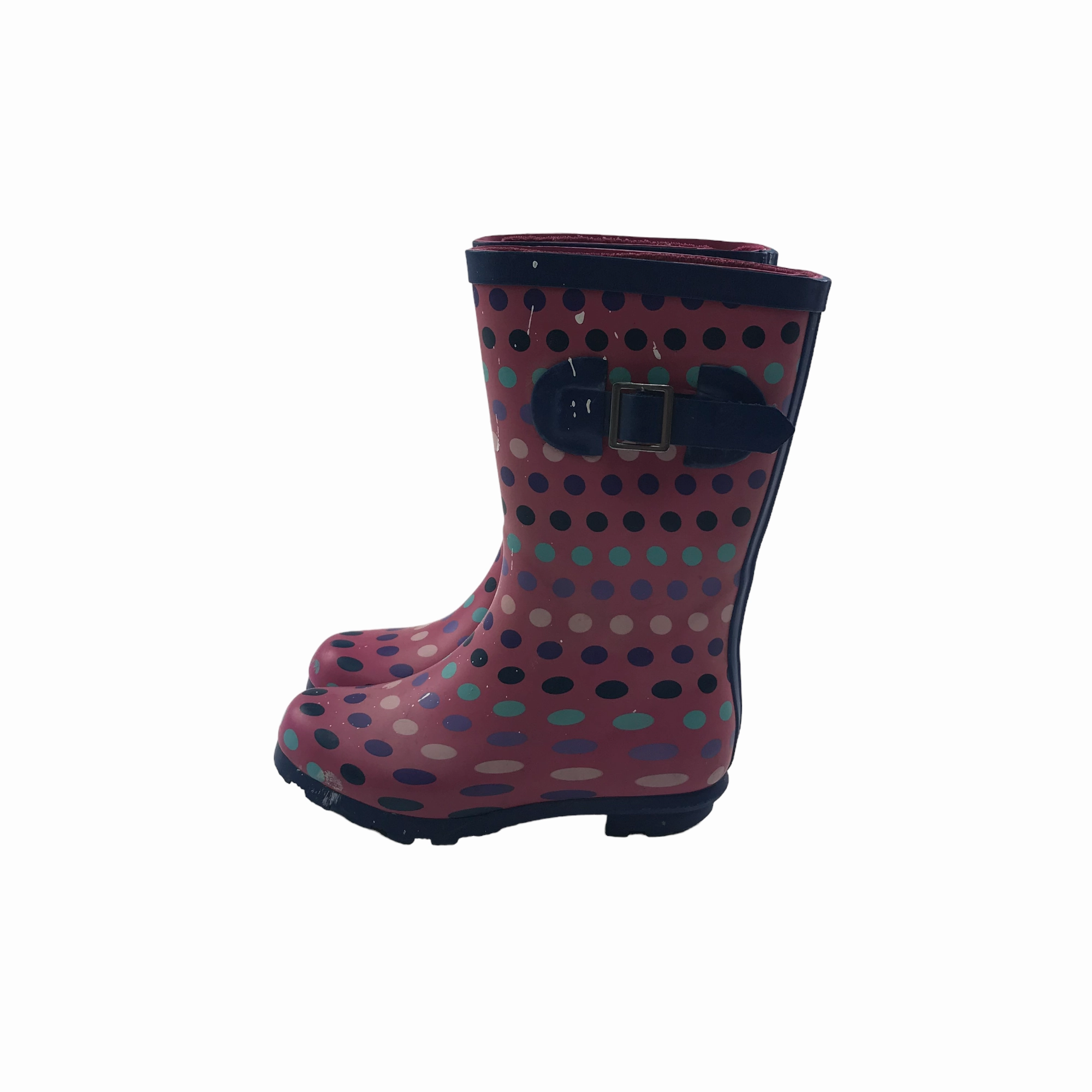 George Pink Polka Dot Wellies Shoe Size 11 junior Cabela Boots