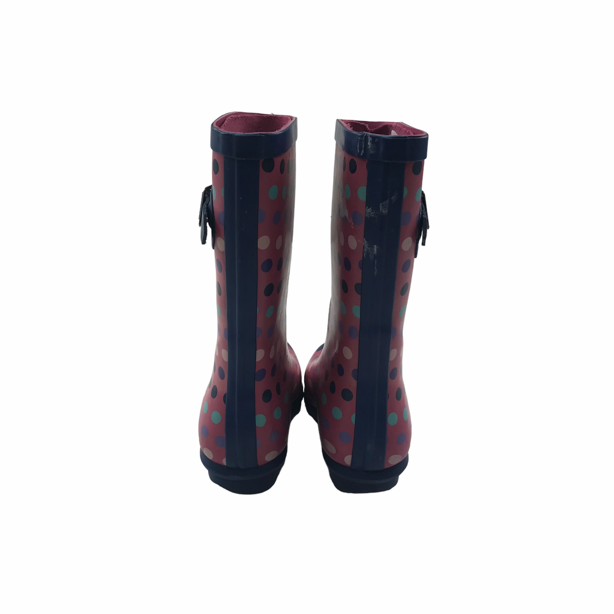 George Pink Polka Dot Wellies Shoe Size 11 junior Chunky Chelsea Boots