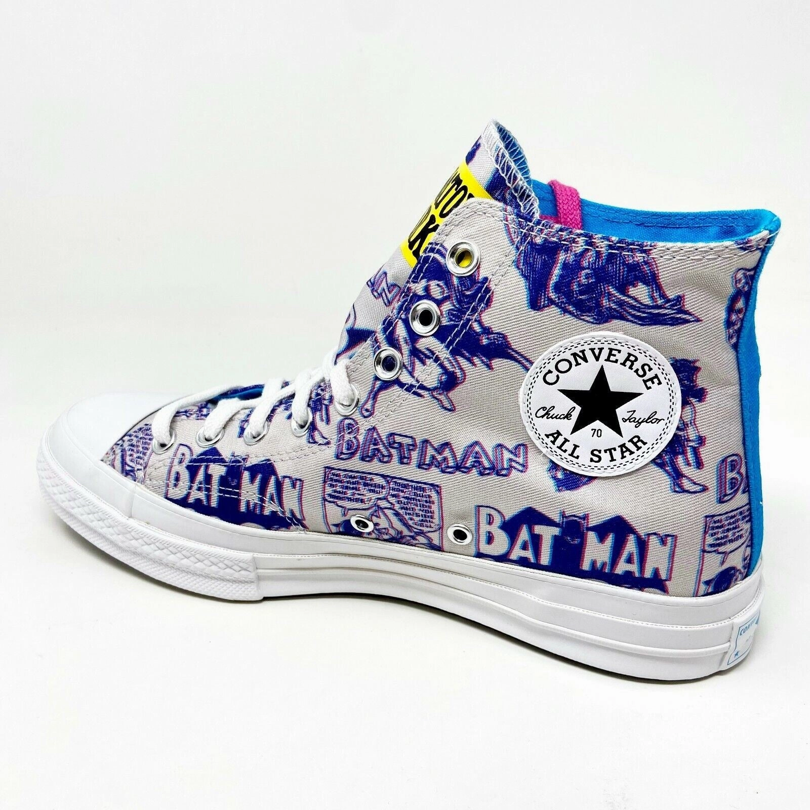 Converse Chinatown Market Chuck 70 Hi Batman White Purple Womens Shoes 167512C Wearing High Heels Everyday