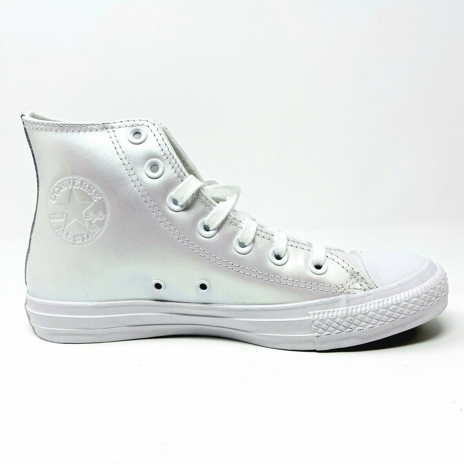 Man Wearing High Heels Converse Chuck Taylor All Star Hi White Iridescent Womens Casual Shoes 566094C
