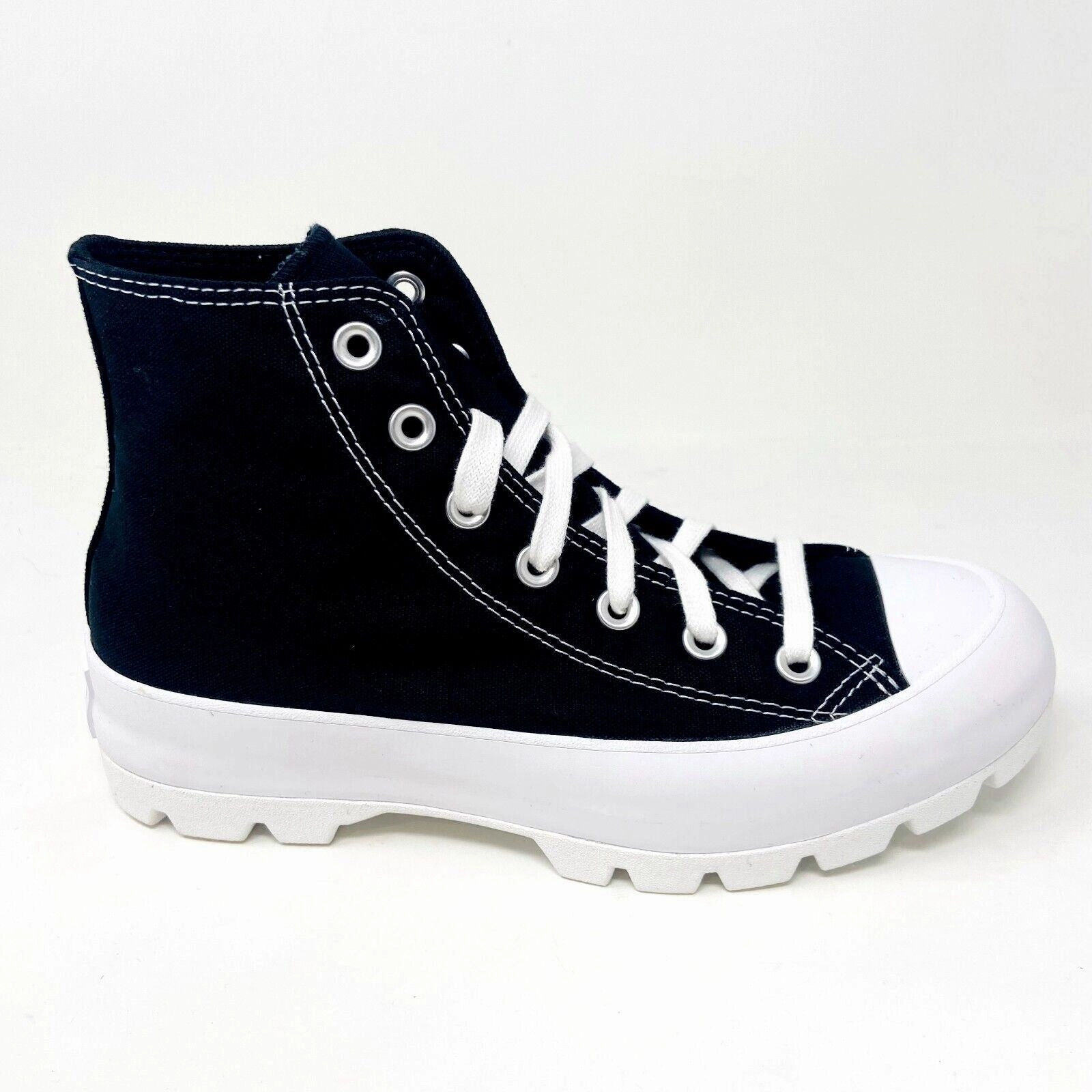 Converse Chuck Taylor All Star Lugged High Black White Platform Womens Sneakers Leather High Heel Knee High Boots