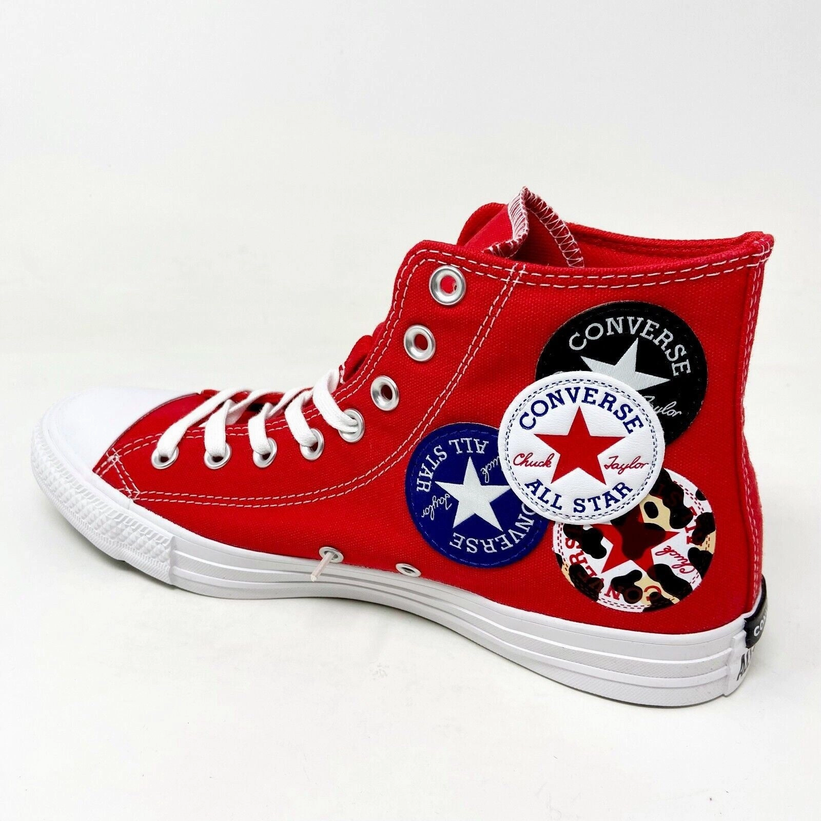 Textured Slip On Casual Shoes Converse CTAS Hi Logo Play University Red Black Mens Casual Shoes 166736C