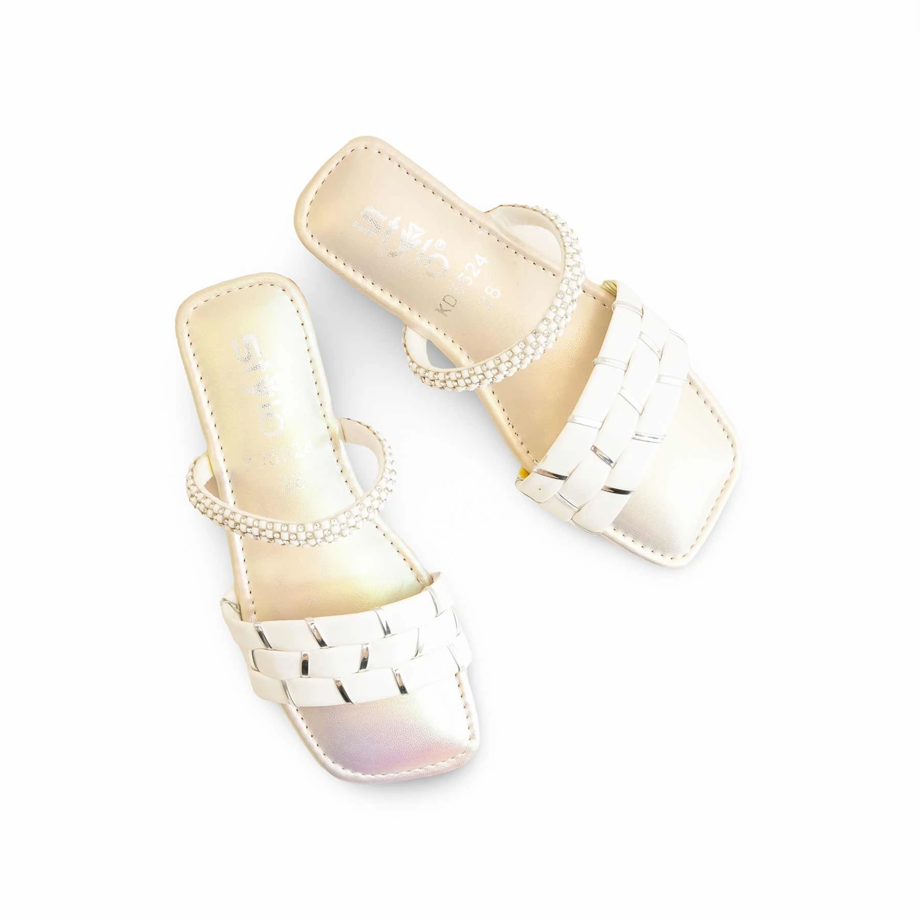 Girls Cream Formal Slipper KD5624 Swords & Slippers