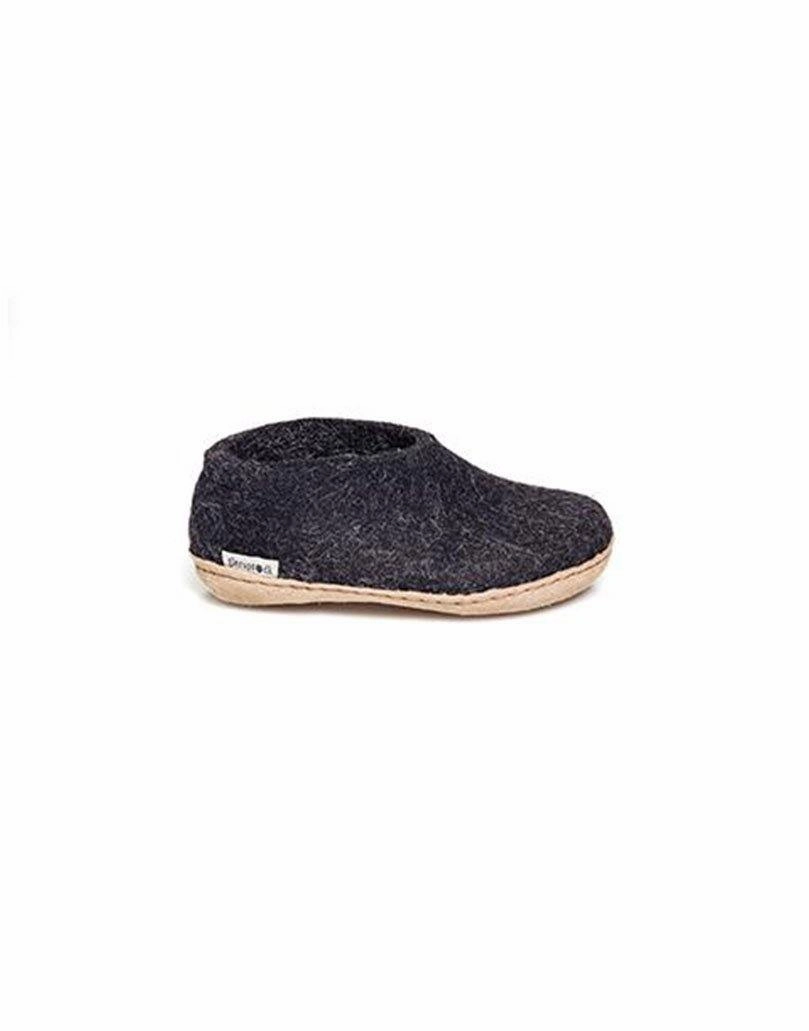 Glerups Slipper Shoes Junior | Leather Sole Everly Slide Royal Suede