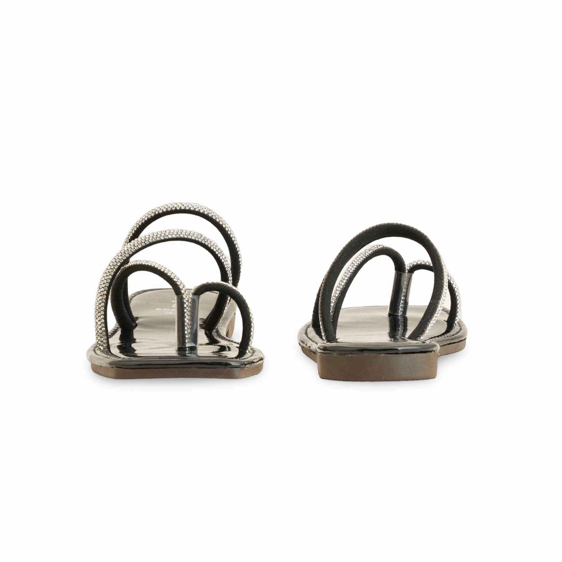 Michigan Slippers Girls Black Fancy Slipper KD5581