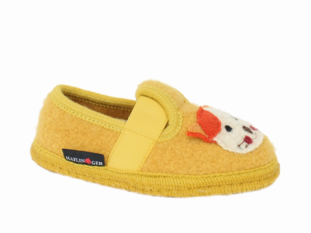 Plaid Slippers Haflinger Children's slippers Pets Yellow