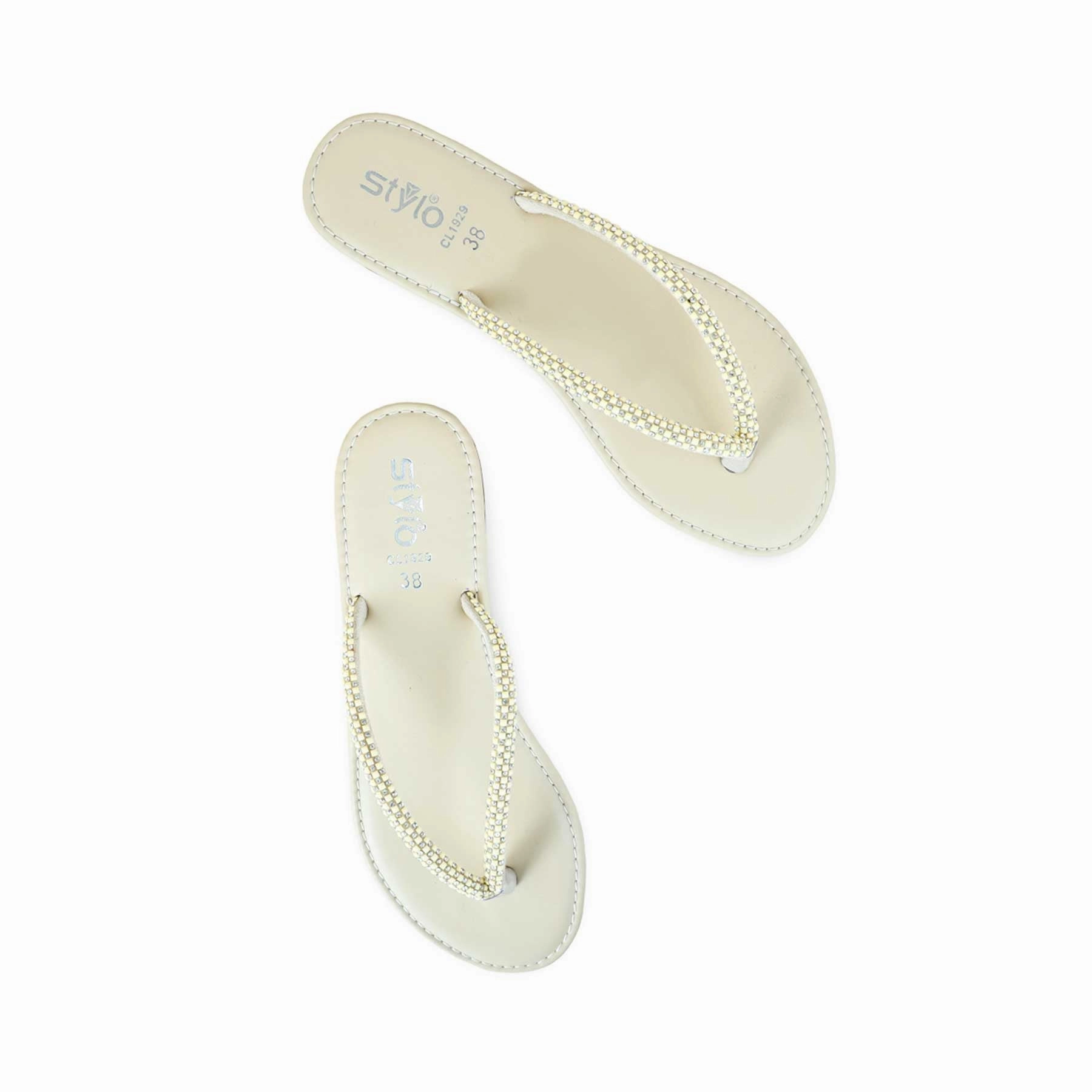 Casual Diabetic Shoes Cream Casual Chappal CL1929