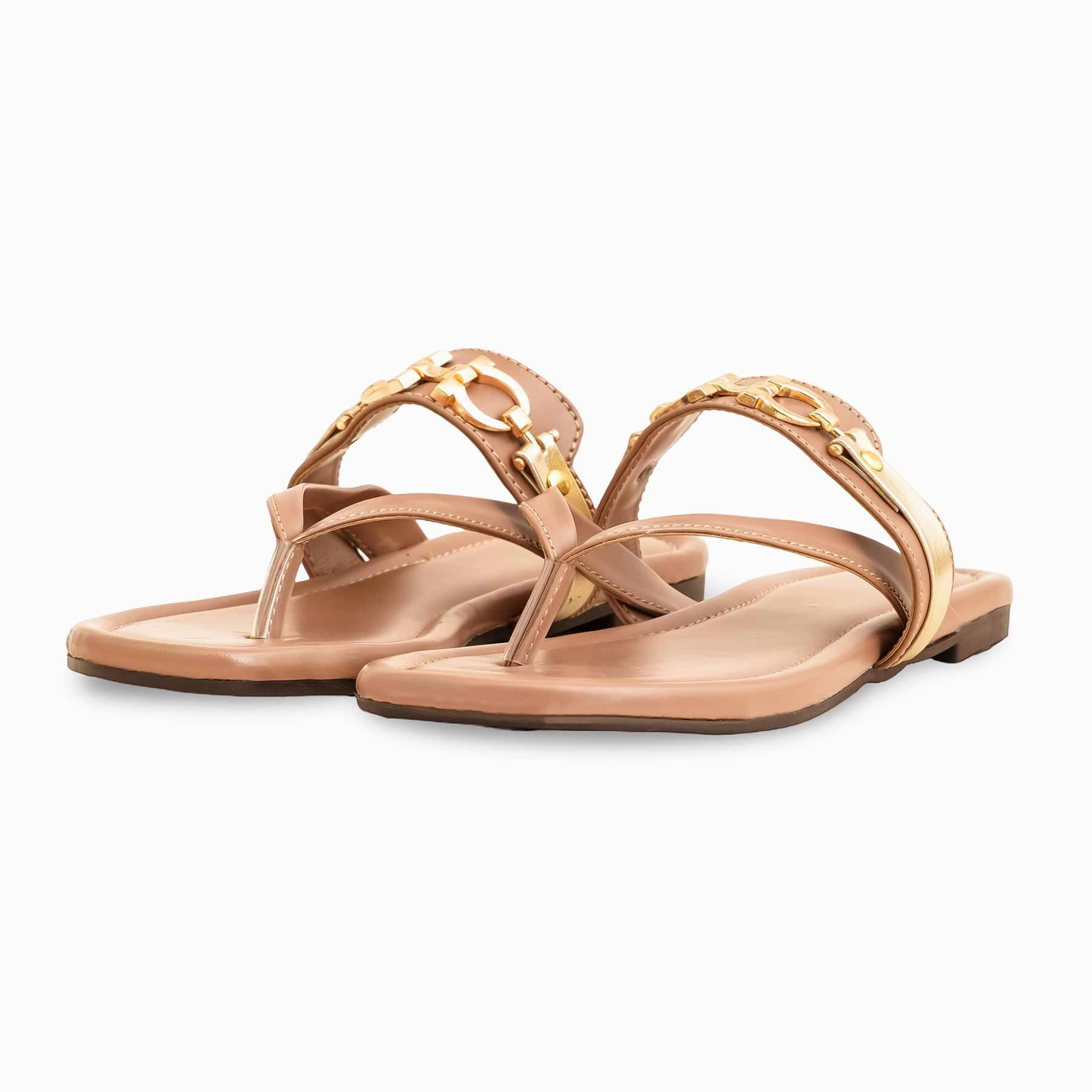 Cream Casual Women Chappal CL2085 Leather Pointed Toe Flat Shoes