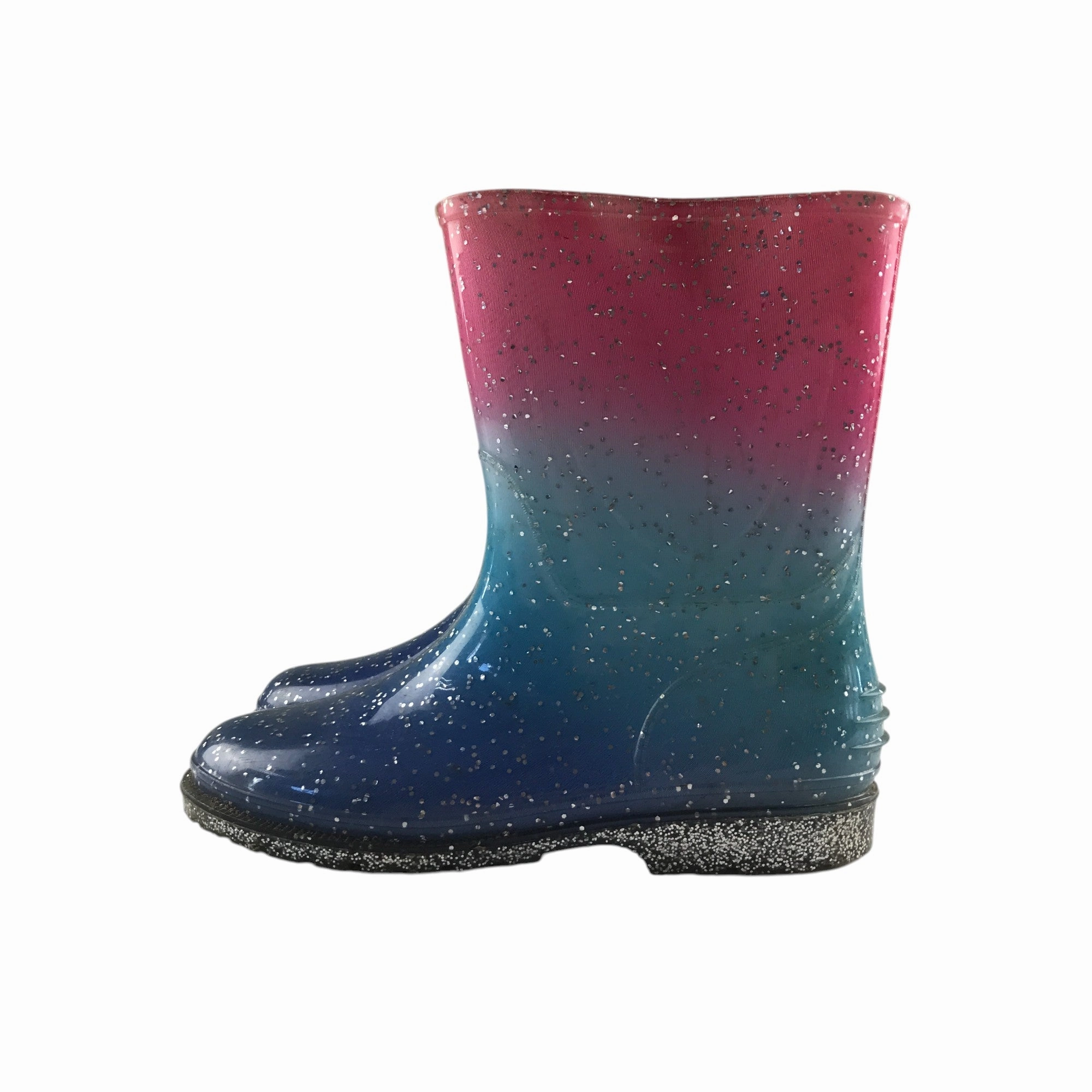 Tu Wellie boots shoe size 2 pink sparkly gradient calf height Insulated Snow Boots