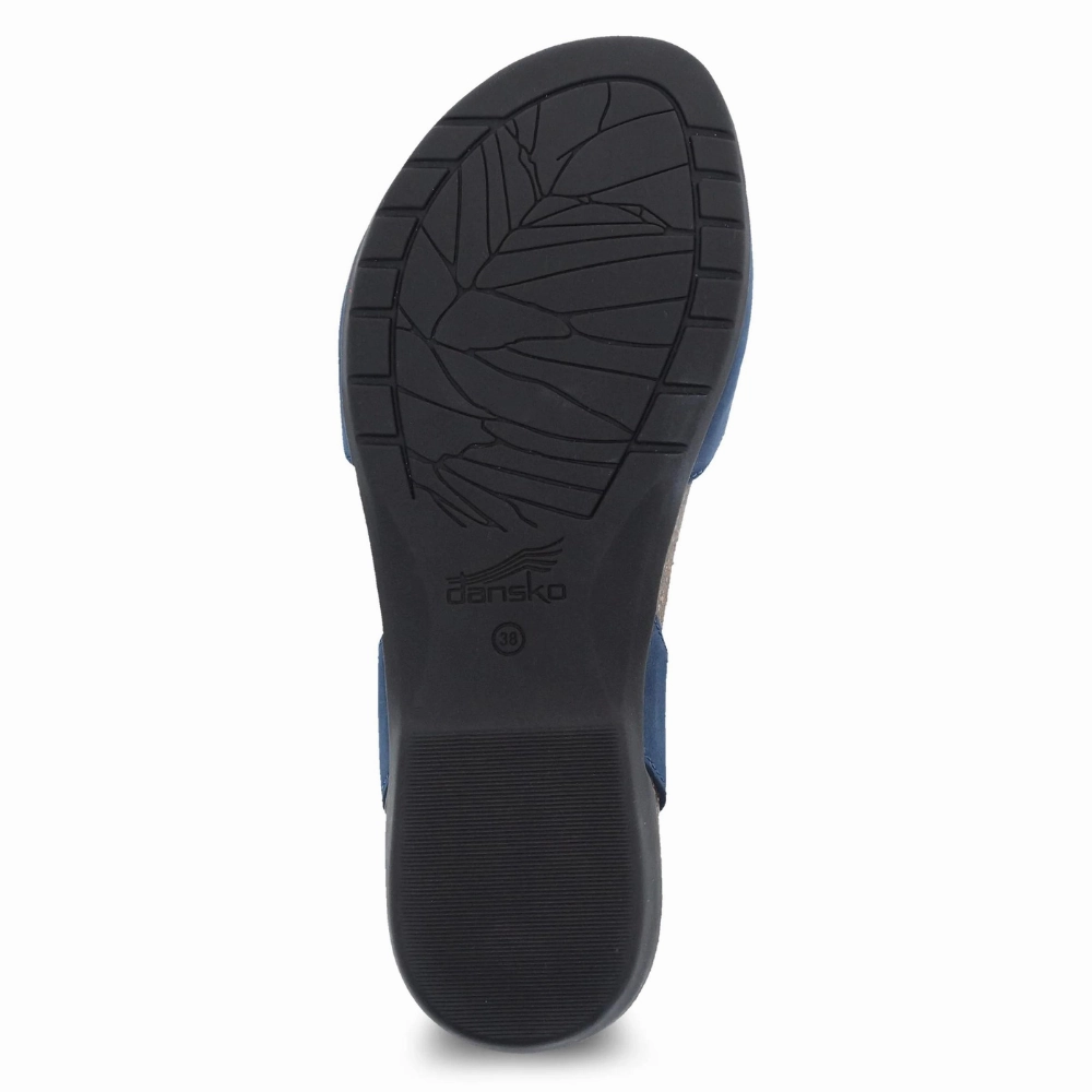 Casual Flats Shoes Dansko Rowan Navy Milled Nubuck Mary Jane (Women's)