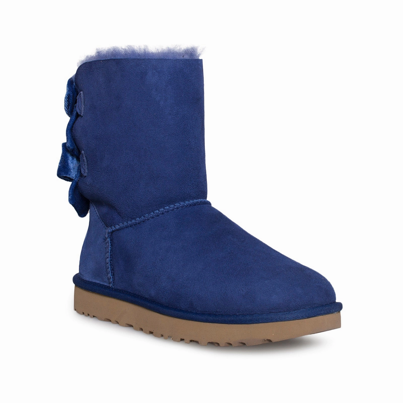 UGG Bailey bow II Velvet Ribbon Sky Blue Boots Rattlesnake Boots