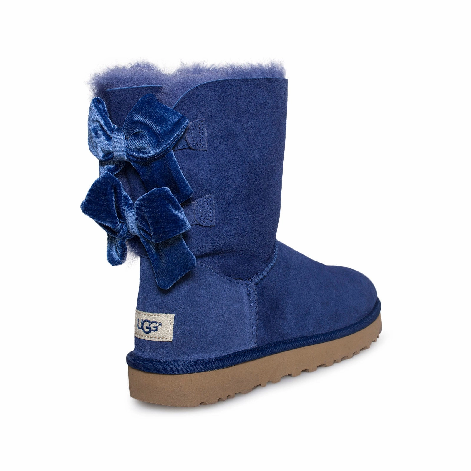 UGG Bailey bow II Velvet Ribbon Sky Blue Boots High Boots Leather