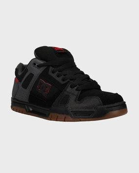 DC Stag - Black/Red High Top Skater Shoes