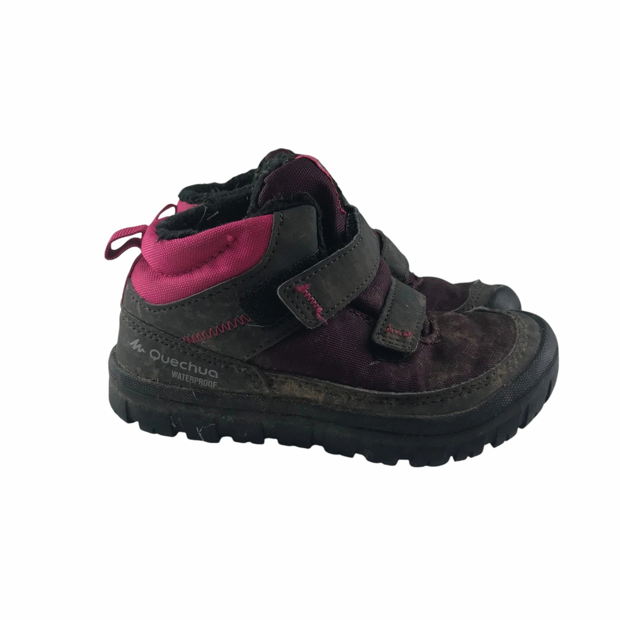 Decathlon walking boots shoe size 9C junior black and pink For Wide Feet Popular Walking