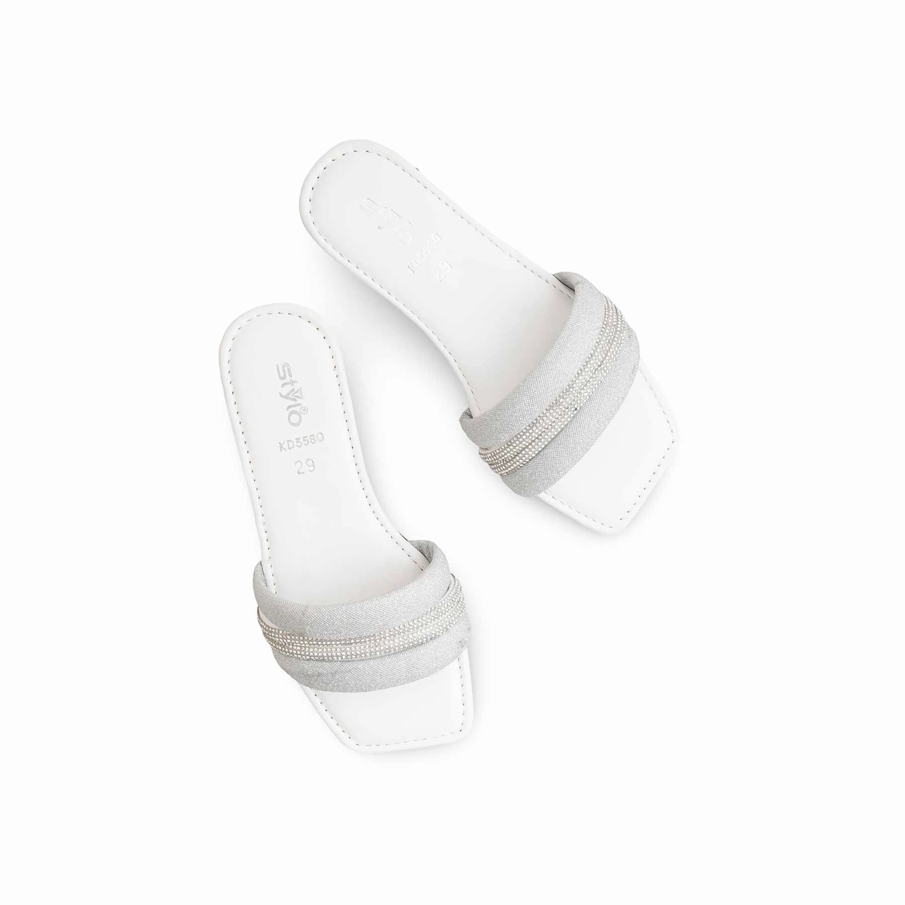 Girls Silver Fancy Slipper KD5580 49er Slippers