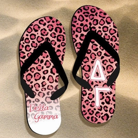 Delta Gamma Cheetah Print Flip Flops - SBL100 - SUB Rachel Zoe Flip Flops