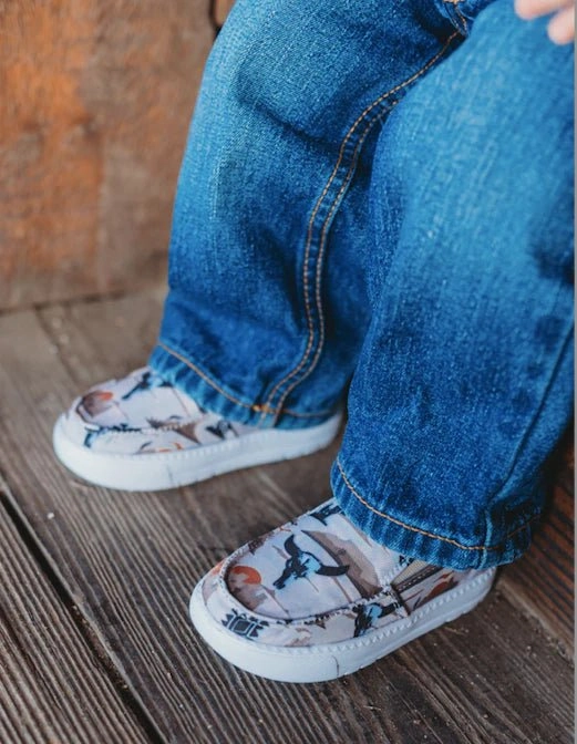 Highest Rated Steel Toe Work Boots Desert Sky Kids Western Sneakers - Cowboy Style Desert Print Shoes for Children