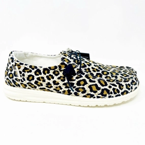 Hey Dude Womens Wendy Cheetah Size 5 Slip On Walking Casual Shoes Best Walking/standing Shoes