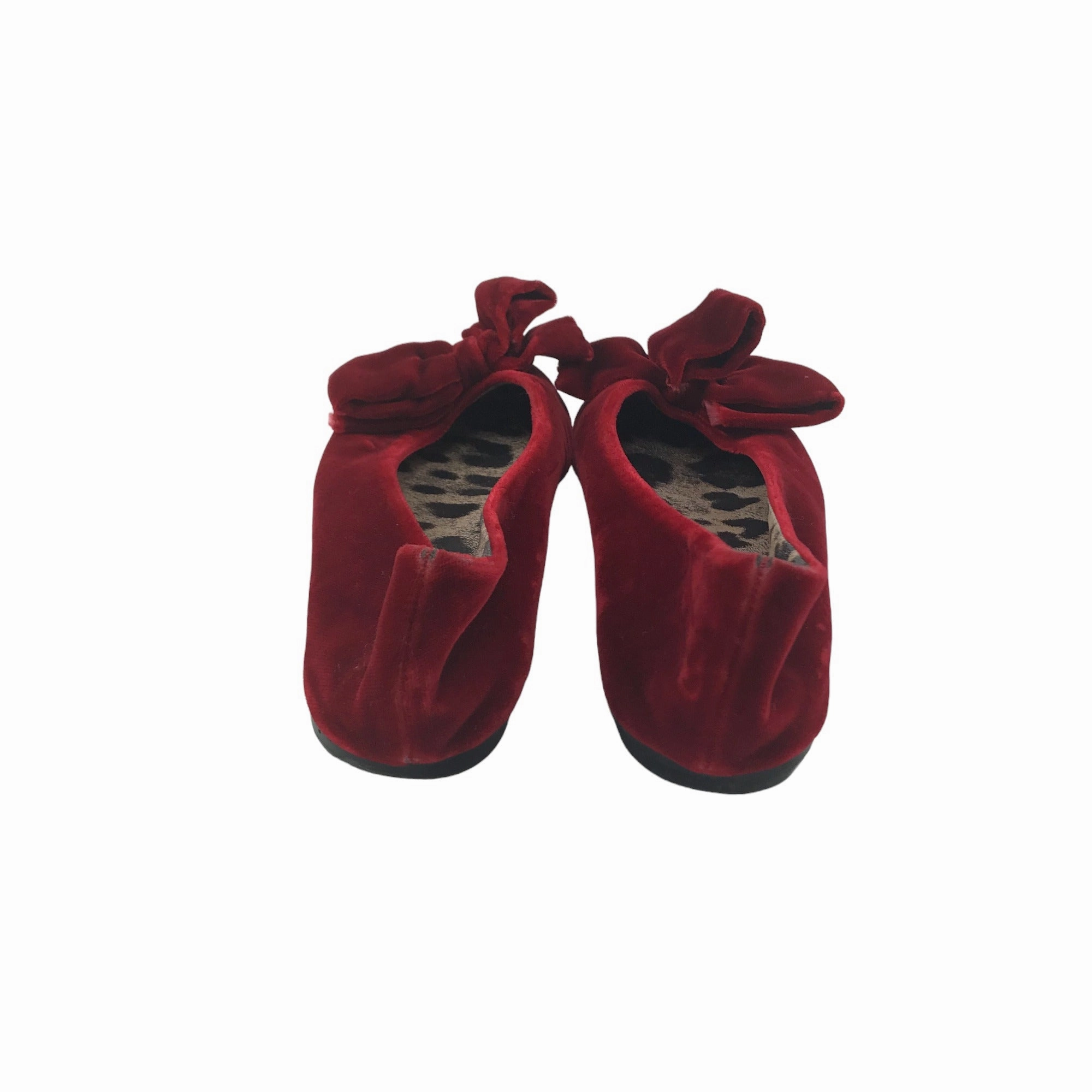 Dolce Gabbana Pumps Shoe Size 1 Red Velvet Flat Ballerina Shoes Ballet Shoes Flat Toe